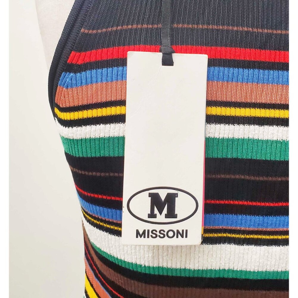 Missoni Womens Sleeveless Striped Knit Long Colorful Tube Dress 42 / 6 NWT - Picture 6 of 14